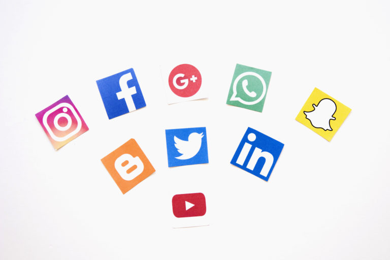 social-media-logos-over-white-background